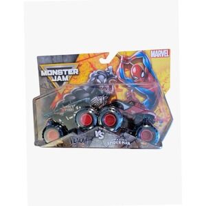 Monster Jam Marvel Venom vs Spider-Man Monster Trucks Kids 1:64 Multi New 2-Pack